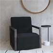 Maklaine Contemporary Velvet Fabric Accent Chair in Smoke Finish