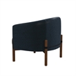 Maklaine Mid-Century Accent Chair with Wood Frame in Navy Blue