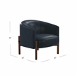 Maklaine Mid-Century Accent Chair with Wood Frame in Navy Blue