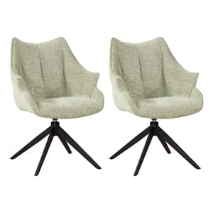Maklaine Contemporary Upholstered Casual Dining Arm Chair (Set of 2)