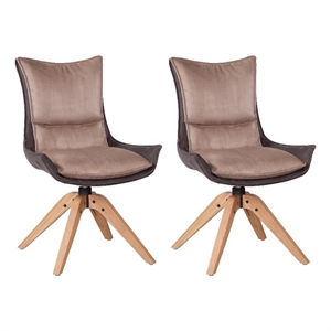 Maklaine Contemporary Upholstered Casual Dining Side Chair (Set of 2)