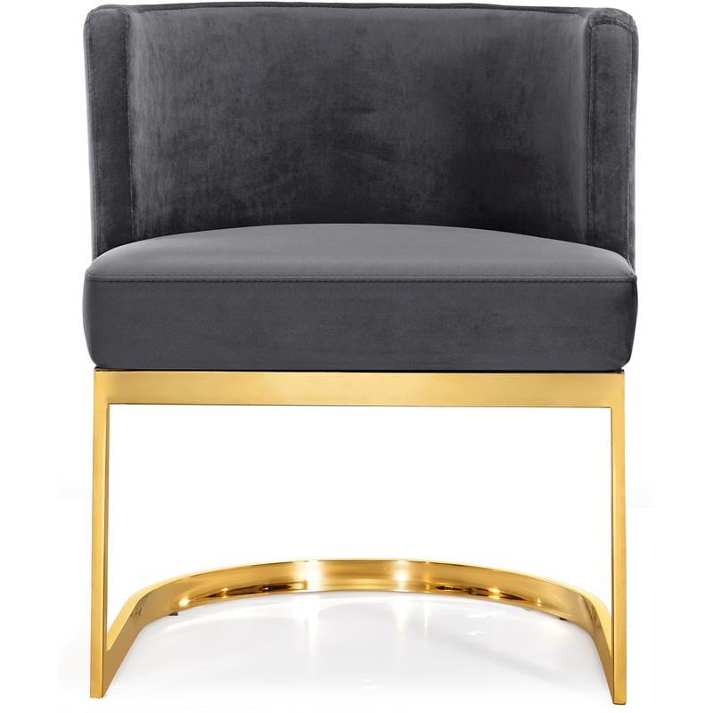 Maklaine Modern Velvet Dining Chair in Grey