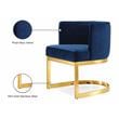 Maklaine Modern Velvet Dining Chair in Navy