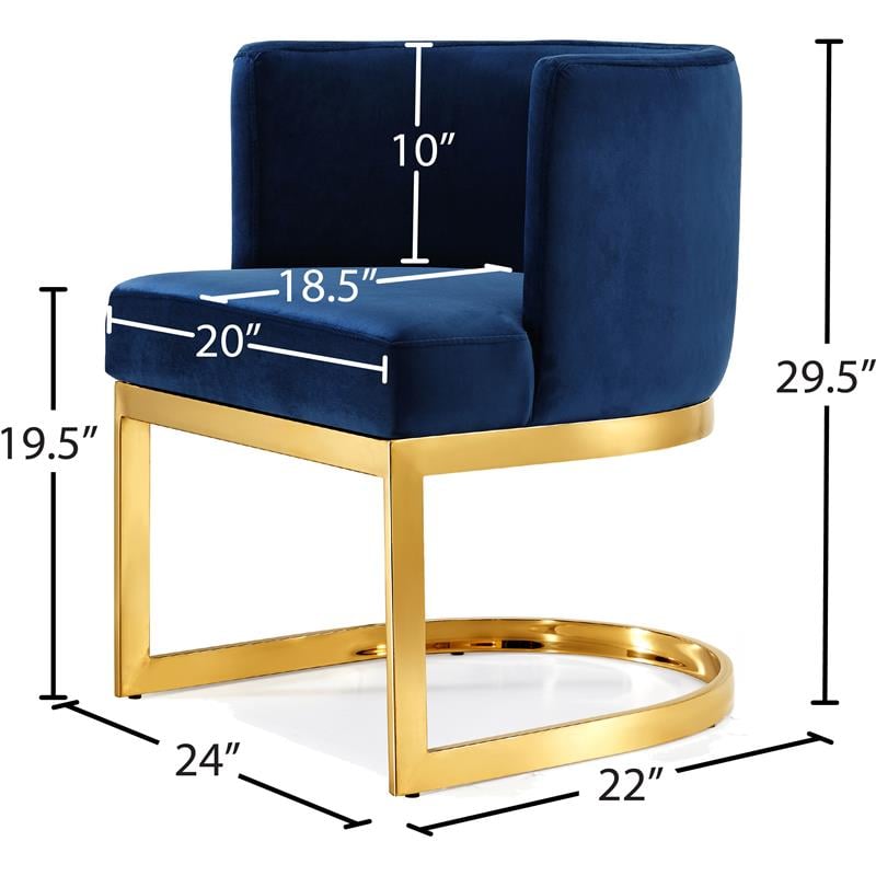 Maklaine Modern Velvet Dining Chair in Navy