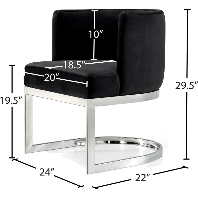 Maklaine Modern Velvet Dining Chair in Black
