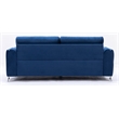 Maklaine Velvet Upholstered Wooden Frame Contemporary Sofa in Blue