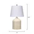 Maklaine Modern Ceramic & Metal Table Lamp in Tan/White Finish