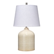 Maklaine Modern Ceramic & Metal Table Lamp in Tan/White Finish