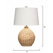 Maklaine 1-Light Rattan & Linen Table Lamp in Natural/White Finish