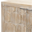 Maklaine Three-Door Engineered Wood Accent Chest in Gray Wash