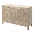 Maklaine Three-Door Engineered Wood Accent Chest in Gray Wash