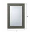 Maklaine Faux Shagreen Vinyl Gray Mirror Rectangular Beveled Glass 38