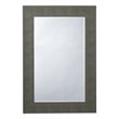Maklaine Faux Shagreen Vinyl Gray Mirror Rectangular Beveled Glass 38