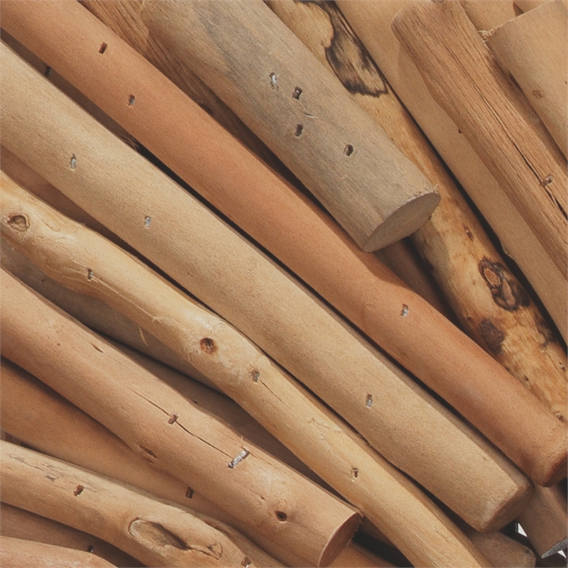 Maklaine Contemporary Rectangle Wood & MDF Accent Mirror in Brown