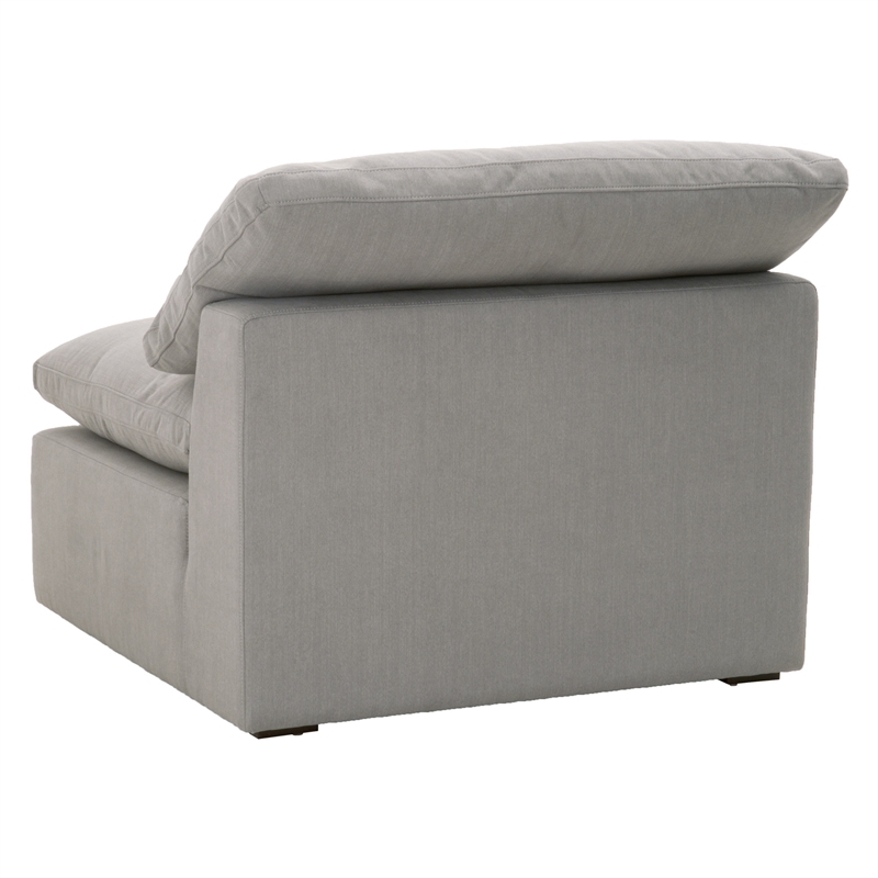 Maklaine Transitional Fabric Armless Chair in Slate Gray Finish