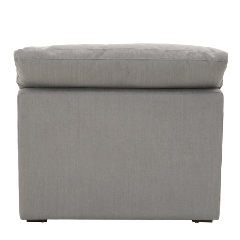 Maklaine Transitional Fabric Armless Chair in Slate Gray Finish