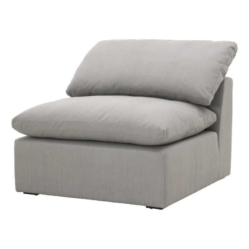 Maklaine Transitional Fabric Armless Chair in Slate Gray Finish