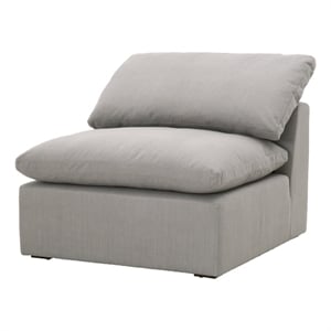 maklaine transitional fabric armless chair in slate gray finish