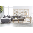 Maklaine Transitional Fabric Club Chair in Pearl White / Smoke Gray