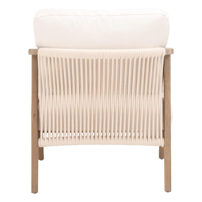 Maklaine Transitional Fabric Club Chair in Pearl White / Smoke Gray