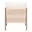 Maklaine Transitional Fabric Club Chair in Pearl White / Smoke Gray