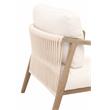 Maklaine Transitional Fabric Club Chair in Pearl White / Smoke Gray