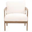 Maklaine Transitional Fabric Club Chair in Pearl White / Smoke Gray