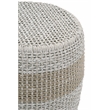 Maklaine Transitional Loom Fabric Accent Table in Taupe Gray