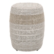 Maklaine Transitional Loom Fabric Accent Table in Taupe Gray