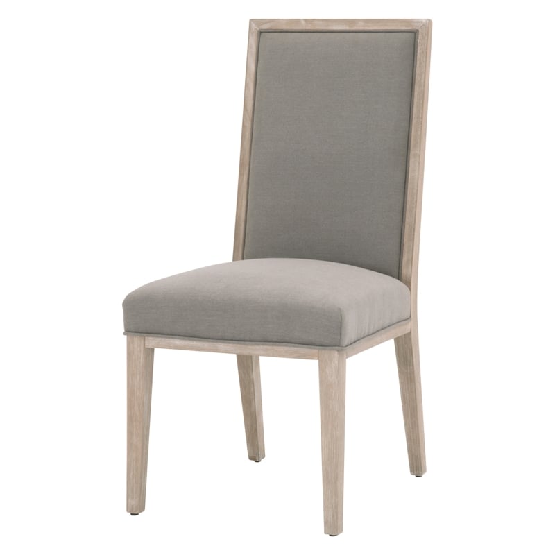 Maklaine Transitional Fabric Dining Chair in Gray (Set of 2)
