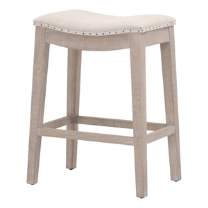Maklaine Transitional 26.5&quot Wood Counter Stool in Gray Finish