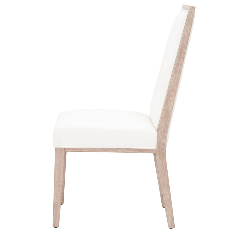 Maklaine Transitional Fabric Dining Chair in White in Set of 2