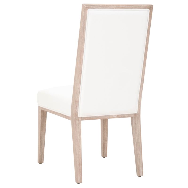 Maklaine Transitional Fabric Dining Chair in White in Set of 2