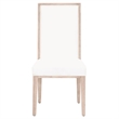 Maklaine Transitional Fabric Dining Chair in White in Set of 2