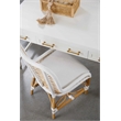 Maklaine Transitional Wood and Steel Desk in Matte White Finish