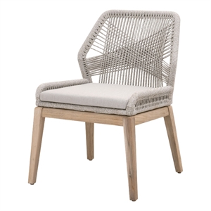 Maklaine Transitional 19&quot Fabric Dining Chair in Gray (Set of 2)