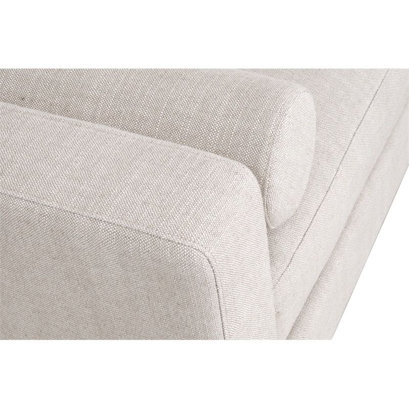 Maklaine Transitional Fabric Daybed in Bisque Beige / Natural Gray