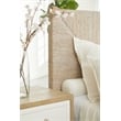 Maklaine Transitional Fabric Cal King Bed in Off White/Gray Finish