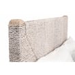 Maklaine Transitional Fabric Cal King Bed in Off White/Gray Finish