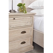 Maklaine Transitional Fabric Cal King Bed in Off White/Gray Finish