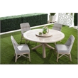 Maklaine Transitional Fabric Outdoor Dining Chair - Gray /Set of 2