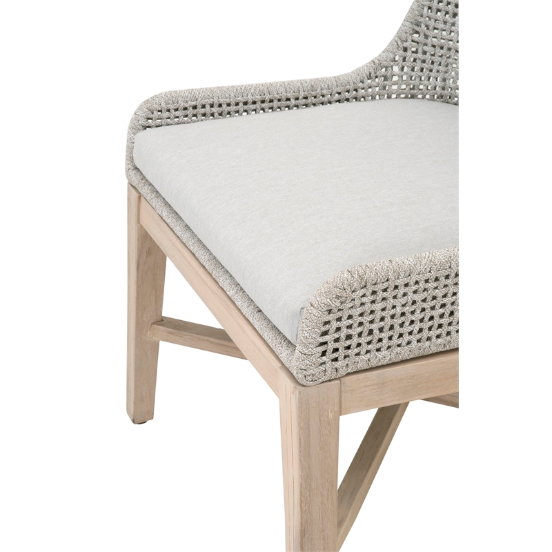 Maklaine Transitional Fabric Outdoor Dining Chair - Gray /Set of 2