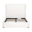 Maklaine Transitional Fabric King Bed in Pearl White / Natural Gray