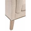 Maklaine Transitional Fabric Bench in Bisque Beige / Natural Gray Ash
