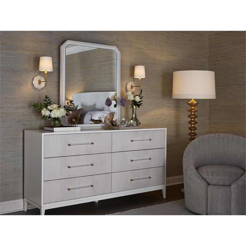Maklaine Wood White Dresser Rectangular 68