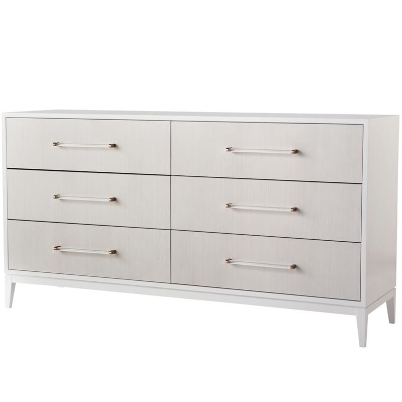 Maklaine Wood White Dresser Rectangular 68