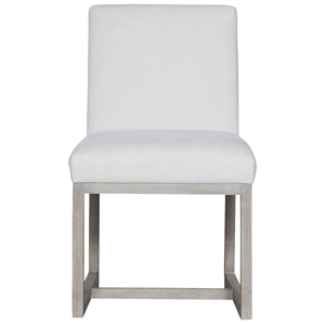 Maklaine Contemporary Fabric Side Chair Set of 2 in White Finish