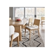 Maklaine Contemporary Set of 2 Side Chairs in Tan Tech Oak Finish