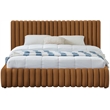 Maklaine Contemporary Deep Channel Tufted Rich Saddle Velvet Full Bed
