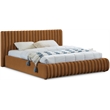 Maklaine Contemporary Deep Channel Tufted Rich Saddle Velvet Full Bed